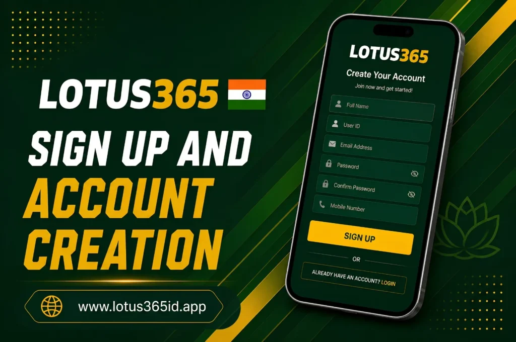 Lotus365 sign up and account creation